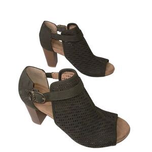 Giani Bernini Women's  Die Cut Open Toe Casual Slingback Suede Shoes Size 9M